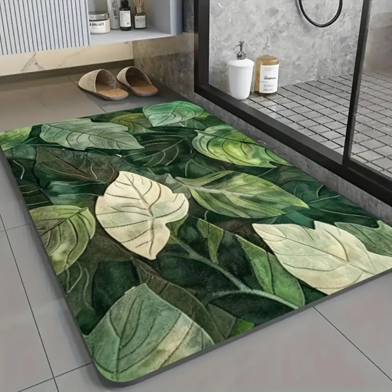 Zara Home Bathroom Rug - VIKAMA Forest Tropical Leaf Bathroom Mat