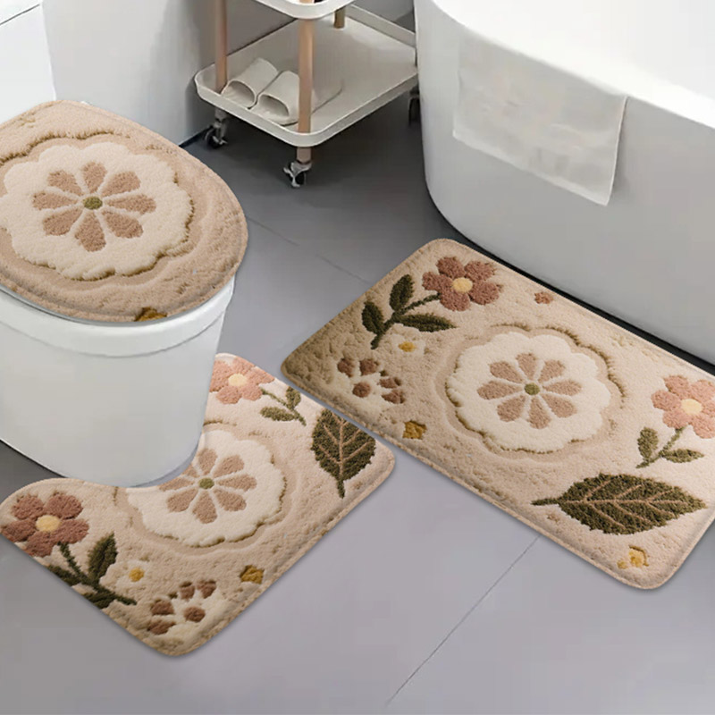 Zara Home Bathroom Rug - 3pcs Korean style home toilet U-shaped