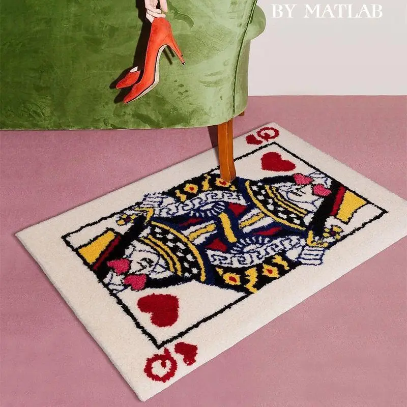 Zara Home Bathroom Rug - VIKAMA Creative Playing Card Carpet Soft
