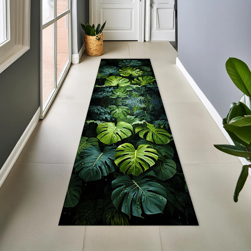 Tropical Plant Leaves Green Mo - Zara Home Bathroom Rug บทวิจารณ์และราคา