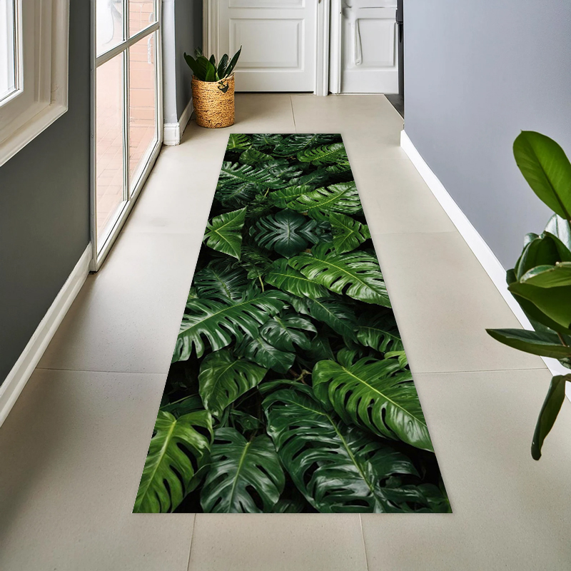 Tropical Plant Leaves Green Mo - Zara Home Bathroom Rug บทวิจารณ์และราคา