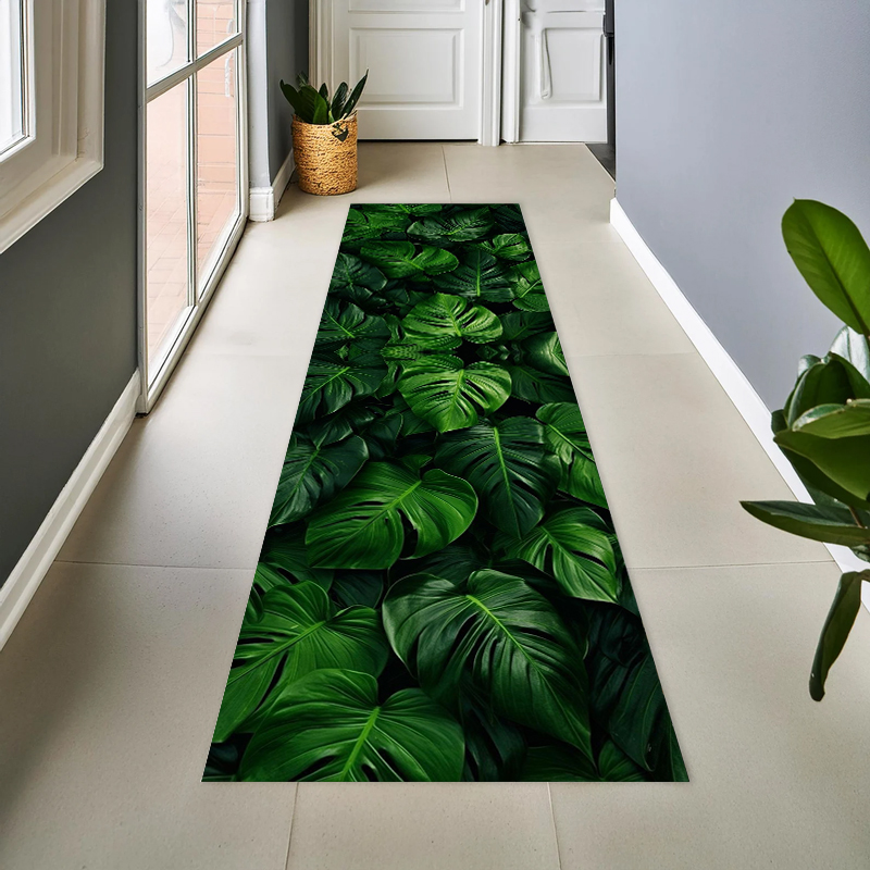 Tropical Plant Leaves Green Mo - Zara Home Bathroom Rug บทวิจารณ์และราคา