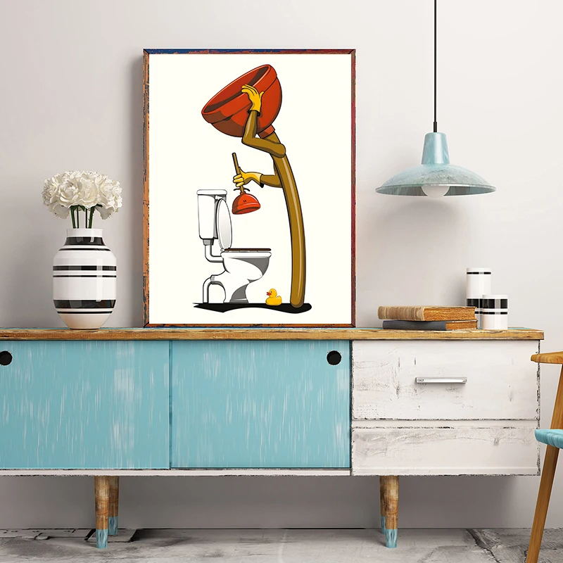 1PCS Frameless Fun Bathroom An - Home Bathroom Wallpaper บทวิจารณ์และราคา