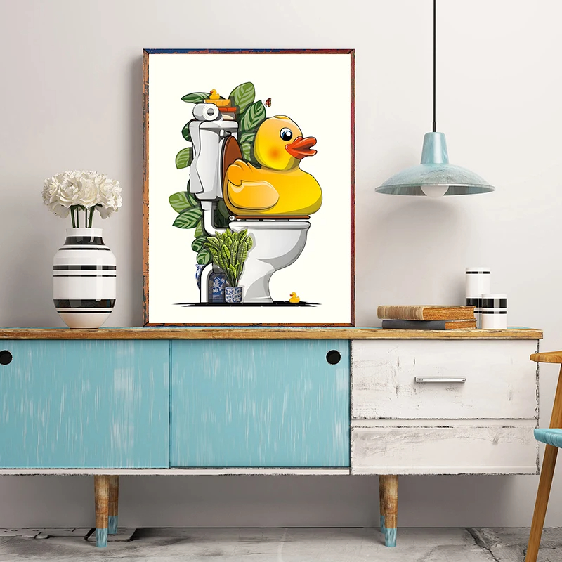 1PCS Frameless Fun Bathroom An - Home Bathroom Wallpaper บทวิจารณ์และราคา