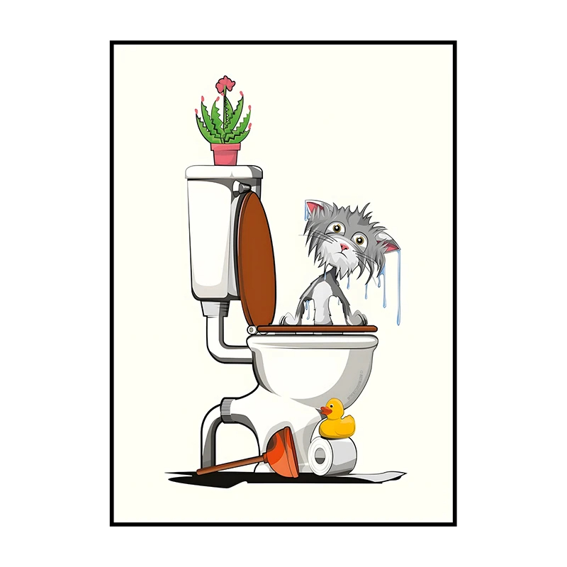 1PCS Frameless Fun Bathroom An - Home Bathroom Wallpaper บทวิจารณ์และราคา