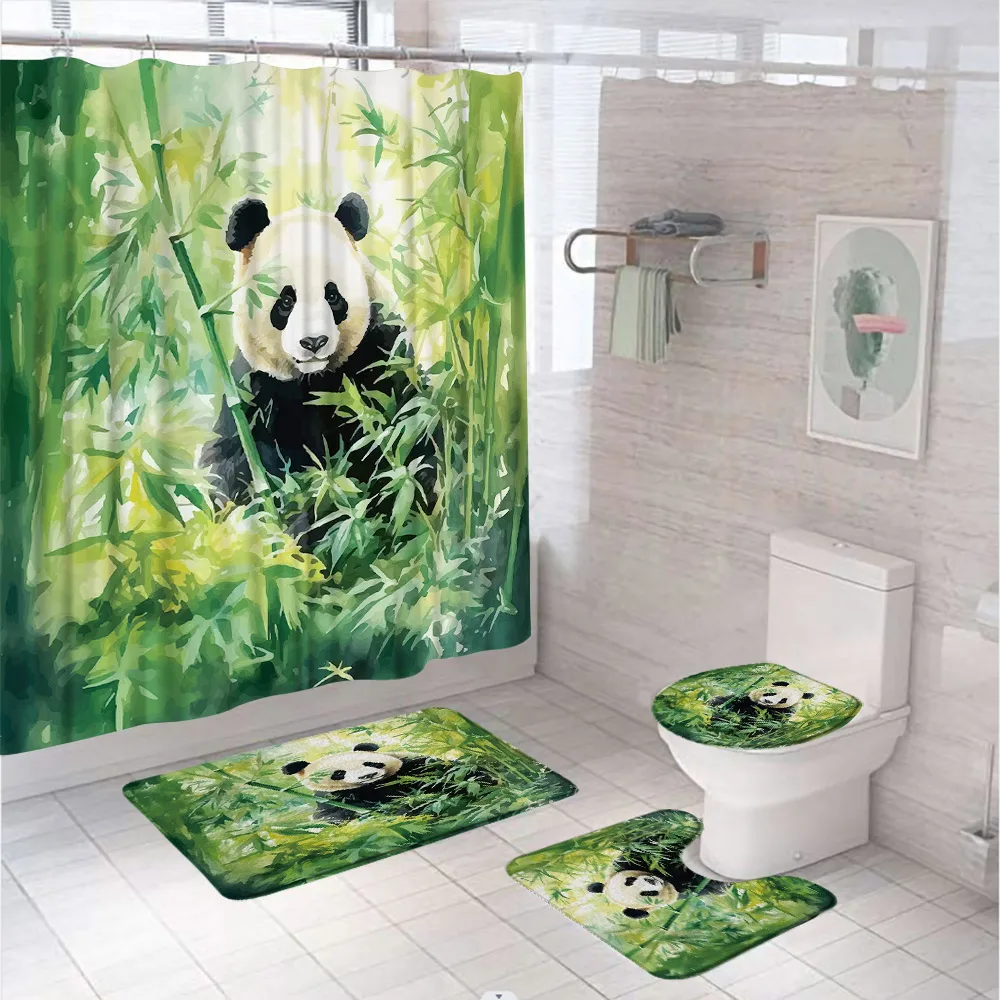 4Pc Watercolor Green Bamboo Sh - Zara Home Bathroom Rug บทวิจารณ์และราคา