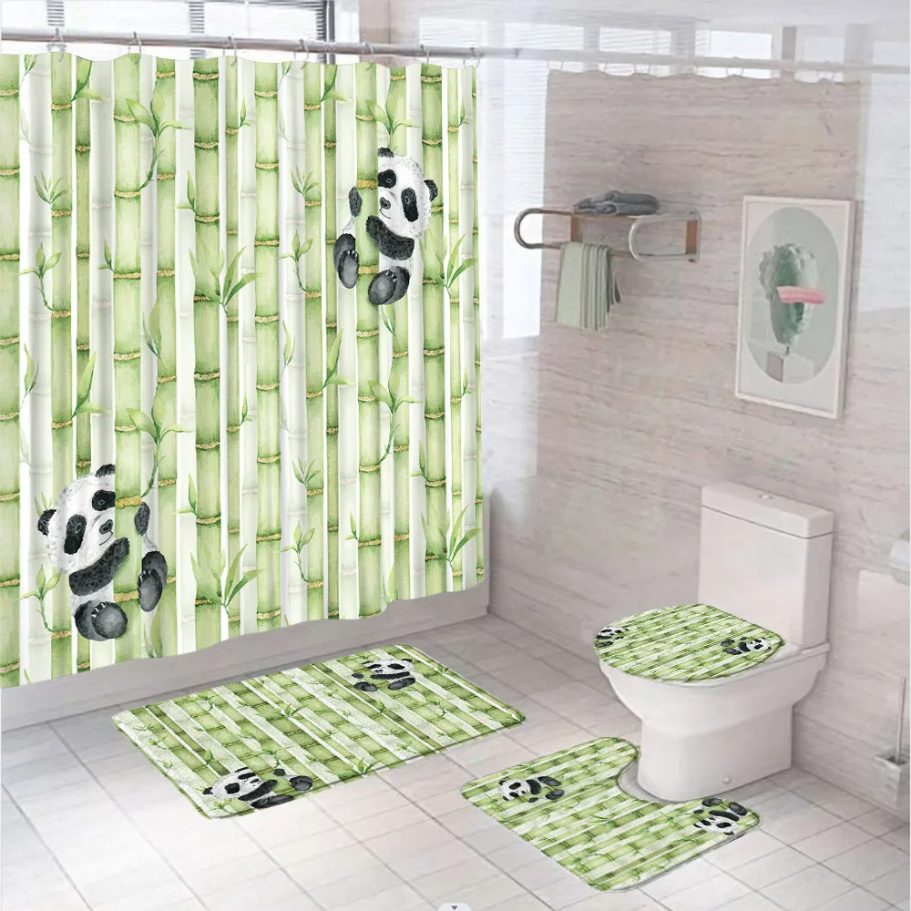 4Pc Watercolor Green Bamboo Sh - Zara Home Bathroom Rug บทวิจารณ์และราคา