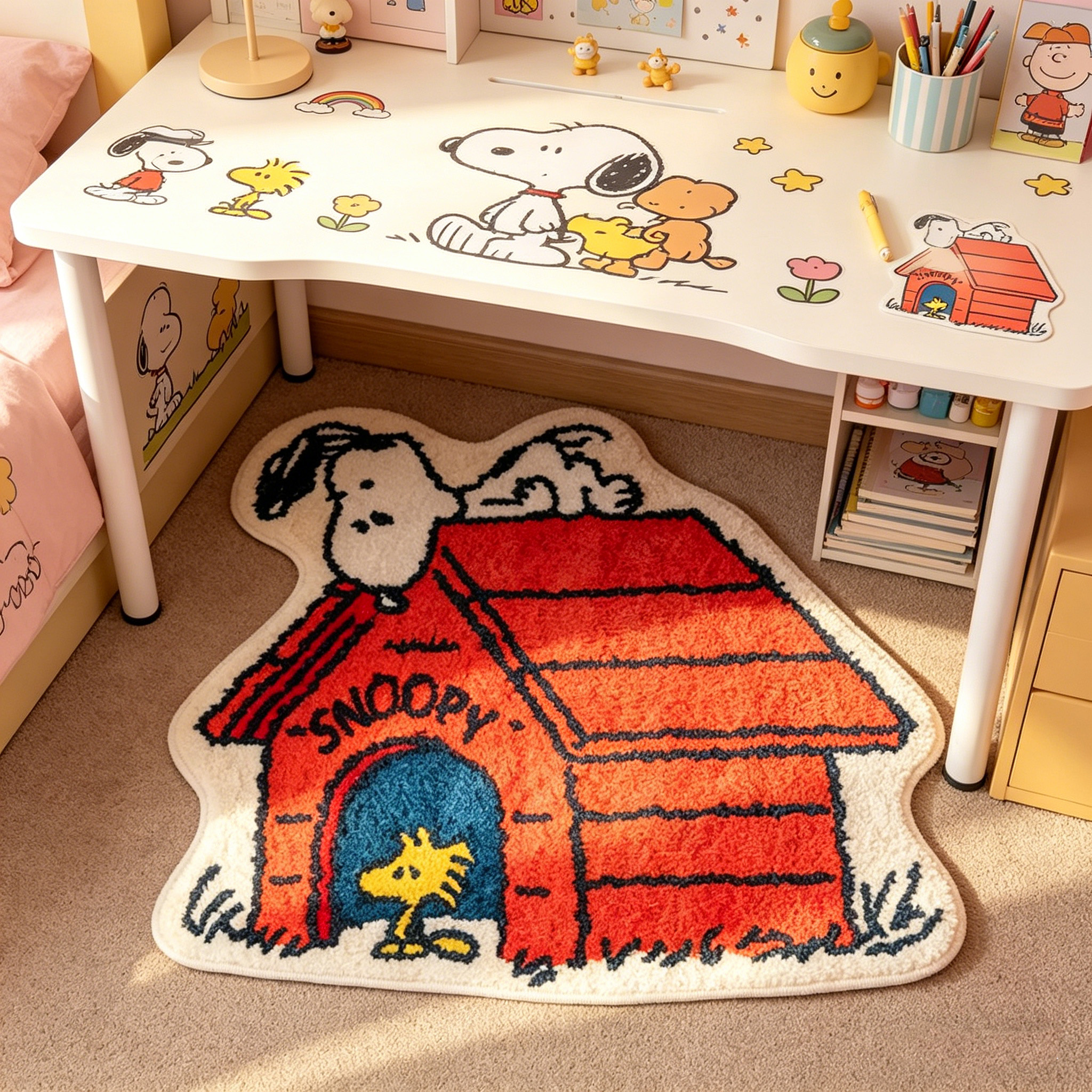Cute Cartoon Snoopy House Shap - Home Goods Bathroom Rugs บทวิจารณ์และราคา