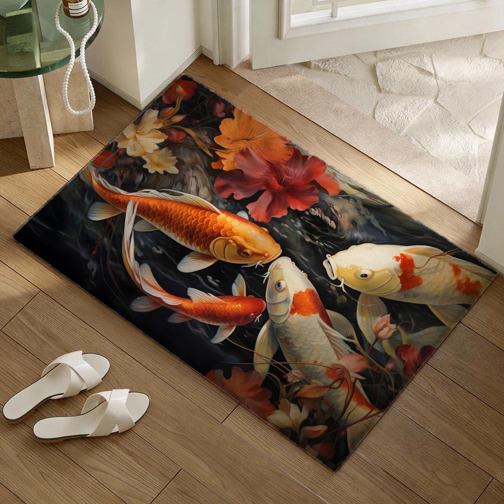 Koi fish that bring you good l - Home Goods Bathroom Rugs บทวิจารณ์และราคา