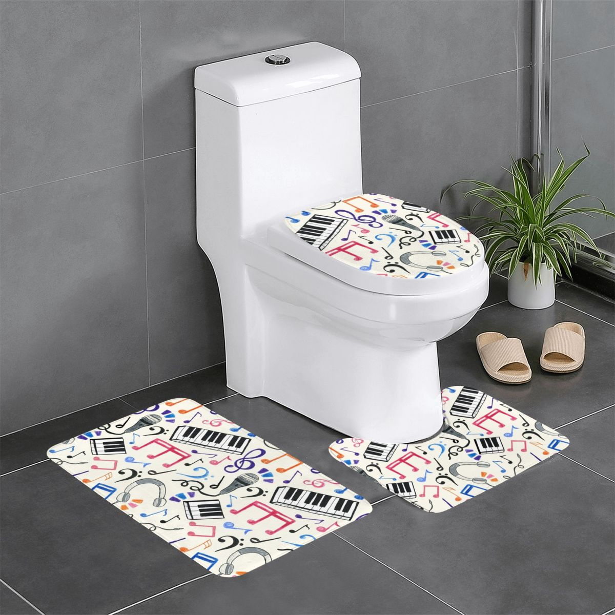 Good Beats - Music Notes & Sym - Home Goods Bathroom Rugs บทวิจารณ์และราคา
