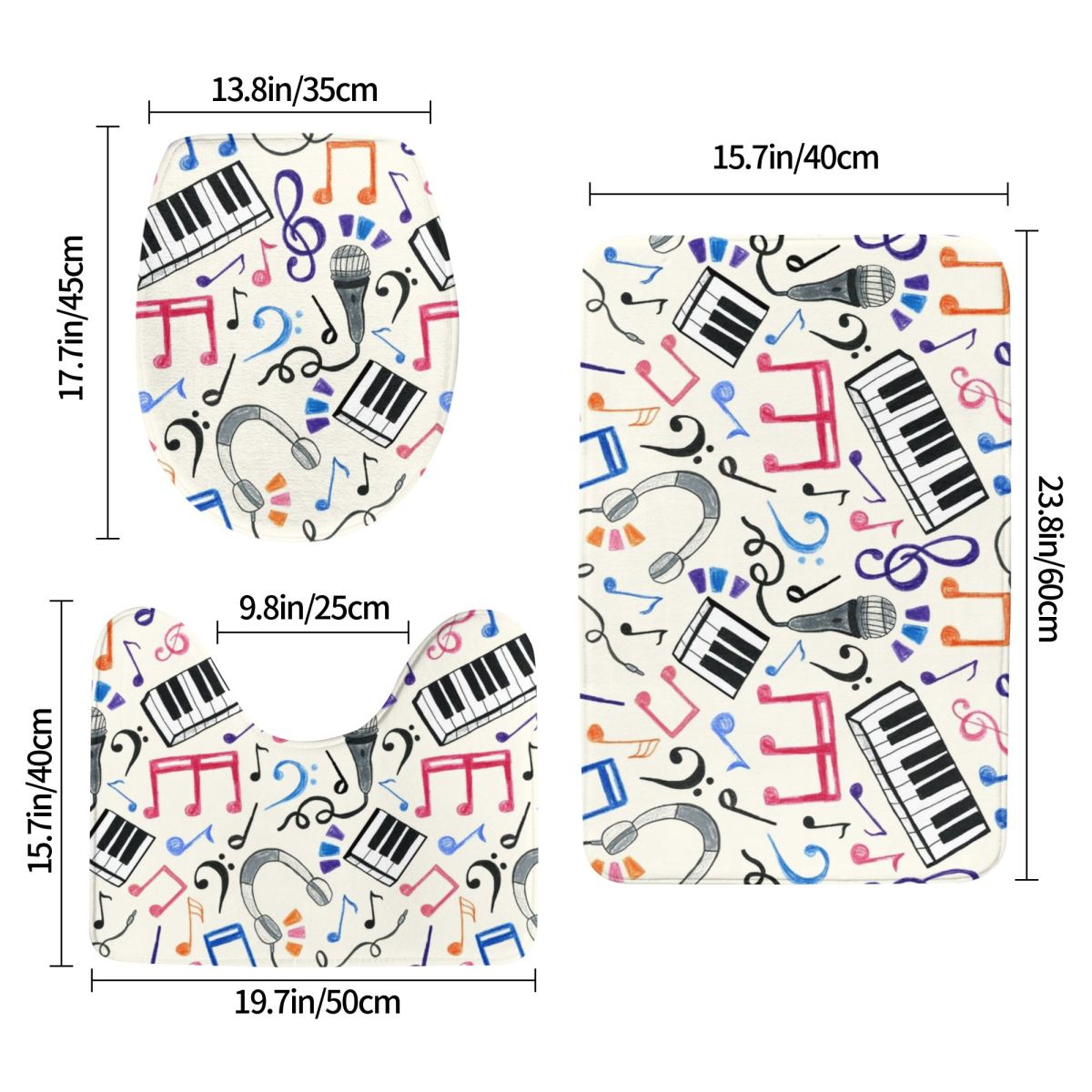 Good Beats - Music Notes & Sym - Home Goods Bathroom Rugs บทวิจารณ์และราคา