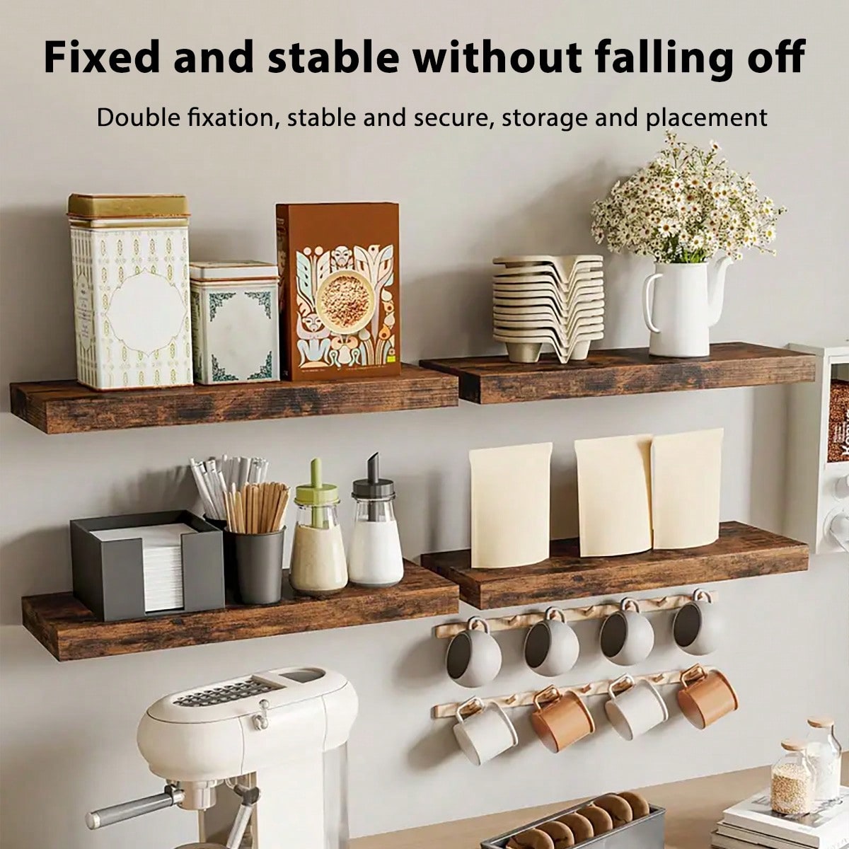4 Sets 15.8in Floating Shelves - Home Essentials Bathroom Storage บทวิจารณ์และราคา