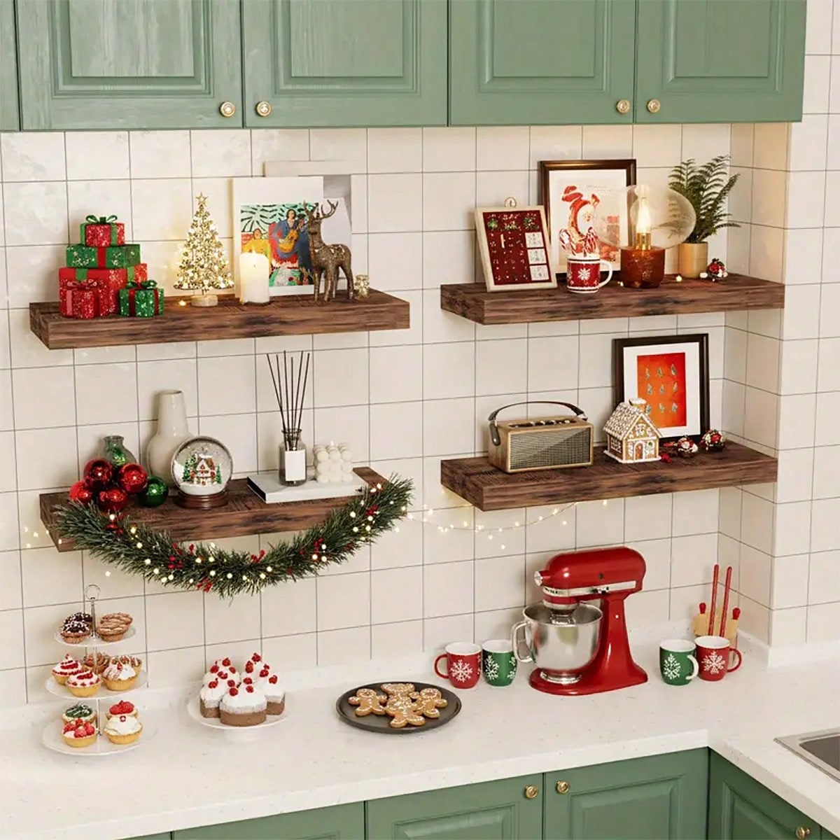 4 Sets 15.8in Floating Shelves - Home Essentials Bathroom Storage บทวิจารณ์และราคา