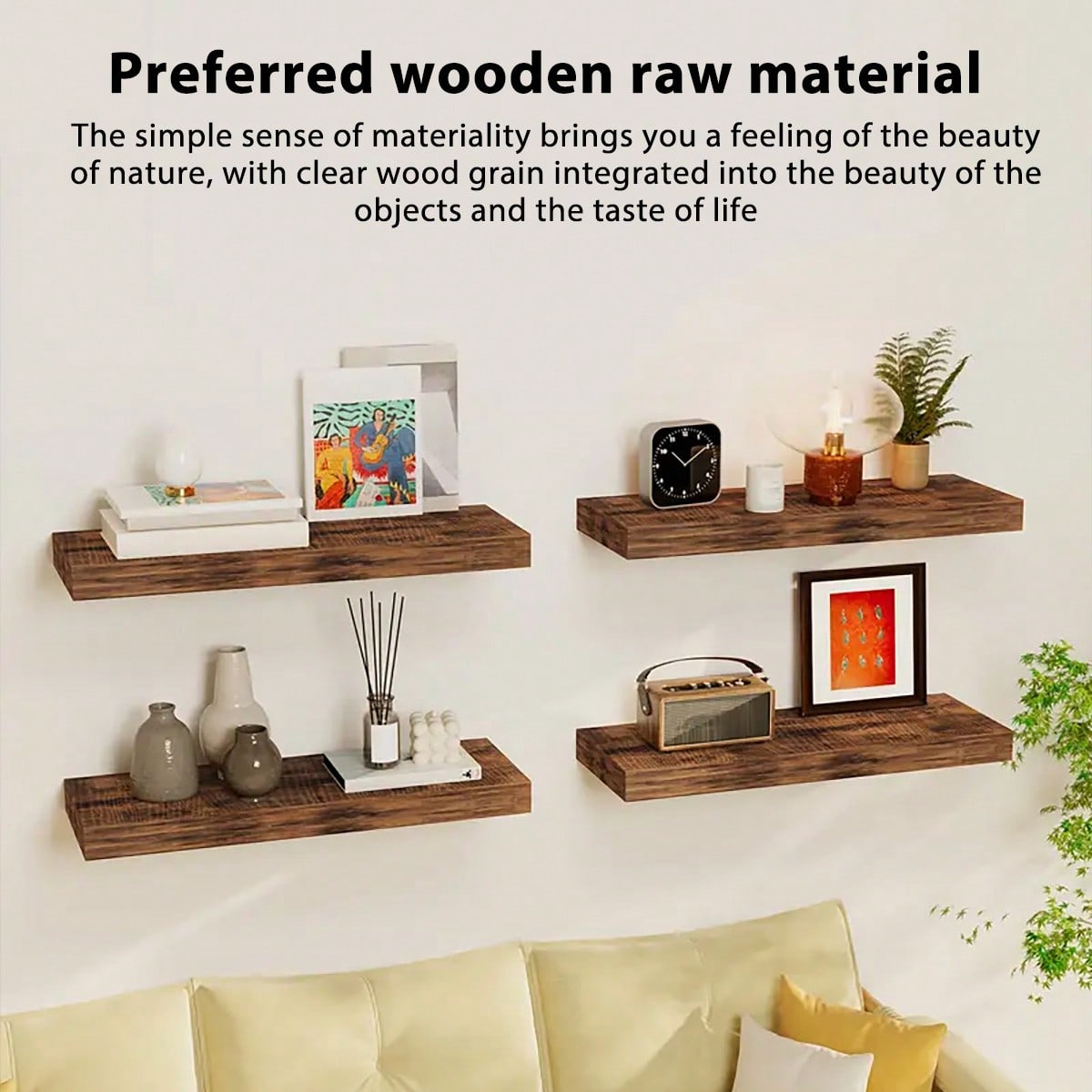 4 Sets 15.8in Floating Shelves - Home Essentials Bathroom Storage บทวิจารณ์และราคา