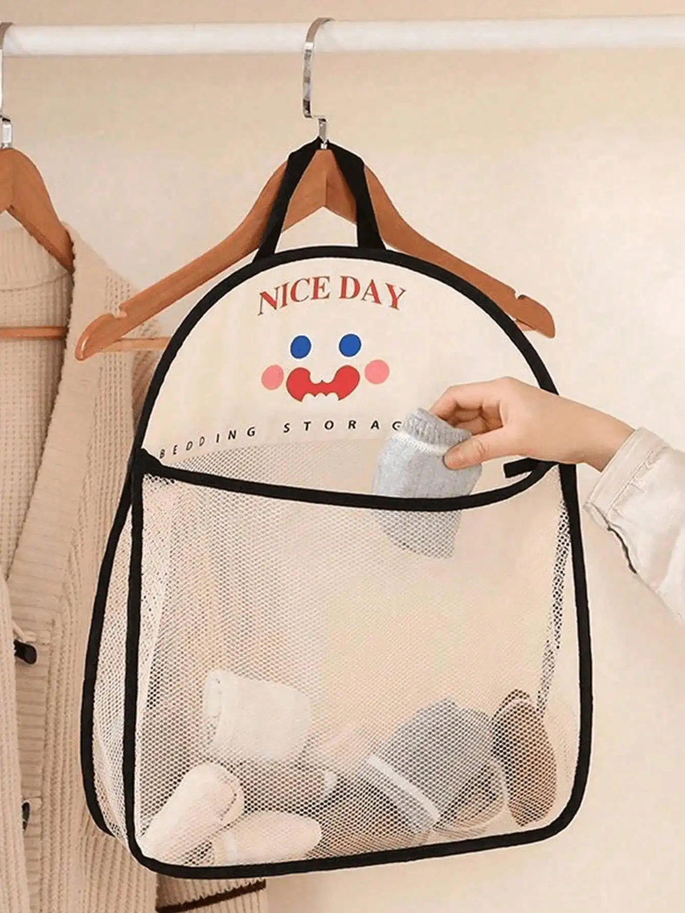 4pcs Hanging Mesh Storage Bags - Home Essentials Bathroom Storage บทวิจารณ์และราคา