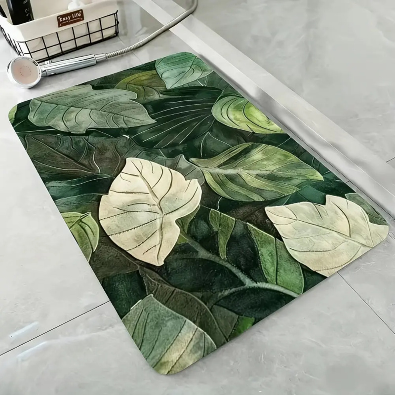 VIKAMA Forest Tropical Leaf Ba - Zara Home Bathroom Rug บทวิจารณ์และราคา