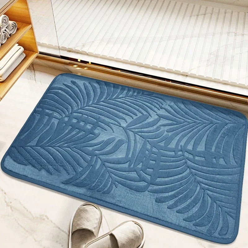 Embossed Palm Leaf Plant Print - Zara Home Bathroom Rug บทวิจารณ์และราคา