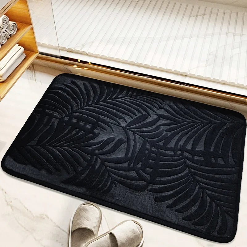 Embossed Palm Leaf Plant Print - Zara Home Bathroom Rug บทวิจารณ์และราคา
