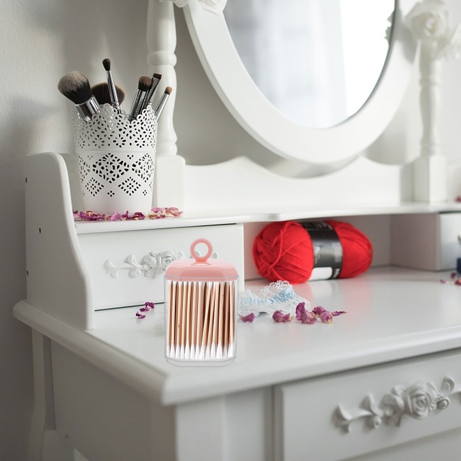 Desktop Cotton Bud Storage Box - Home Essentials Bathroom Storage บทวิจารณ์และราคา