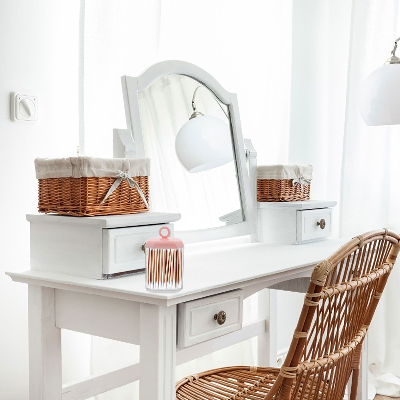 Desktop Cotton Bud Storage Box - Home Essentials Bathroom Storage บทวิจารณ์และราคา