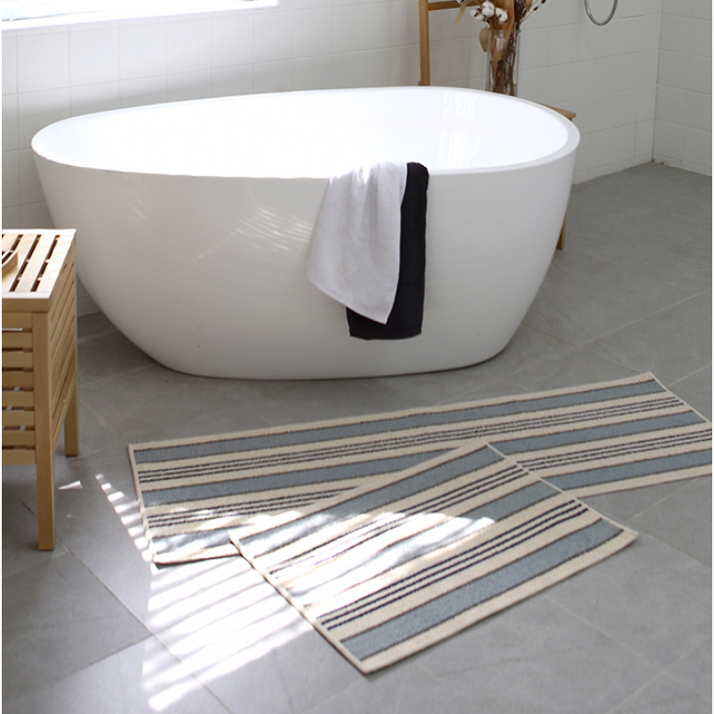 VIKAMA Korean Minimalist Strip - Zara Home Bathroom Rug บทวิจารณ์และราคา