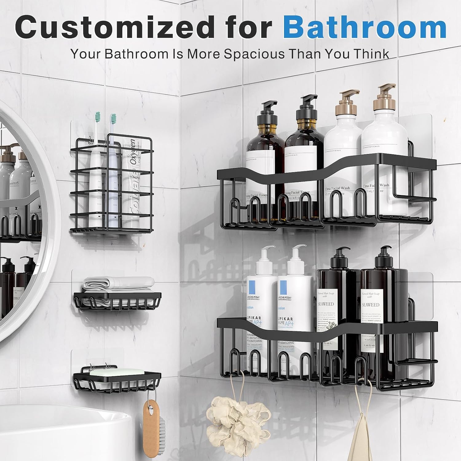 5-Pack Rustproof Stainless Ste - Home Essentials Bathroom Storage บทวิจารณ์และราคา