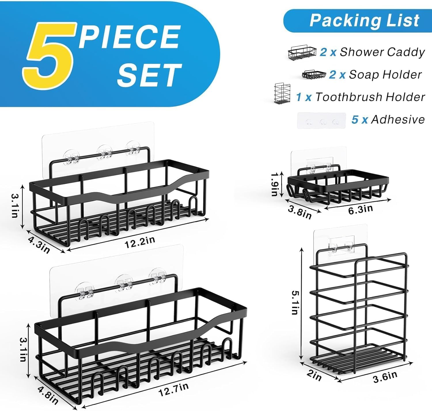 5-Pack Rustproof Stainless Ste - Home Essentials Bathroom Storage บทวิจารณ์และราคา