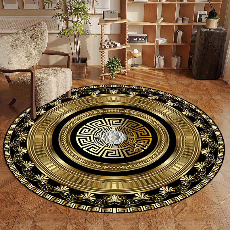 Greek Key Pattern Round Rug Fl - Home Bathroom Door Design บทวิจารณ์และราคา