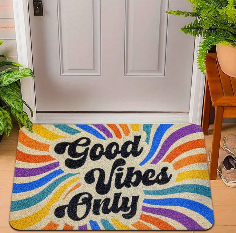 Good Vibes Only Welcome Mat -  - Home Goods Bathroom Rugs บทวิจารณ์และราคา