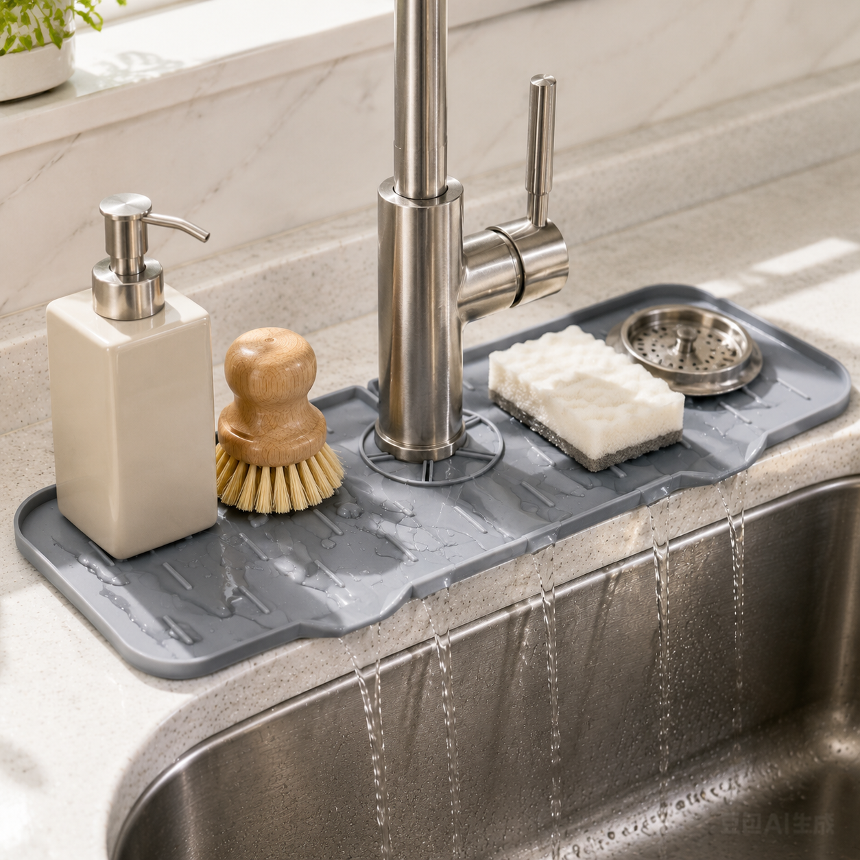 1pcFoldable TPE Sink Splash Gu - Home Essentials Bathroom Storage บทวิจารณ์และราคา