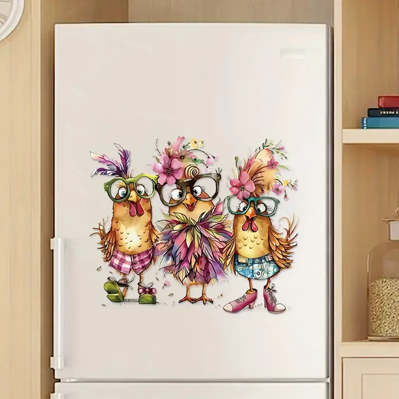 Three Funny Cartoon Chicks Wal - Home Bathroom Wallpaper บทวิจารณ์และราคา