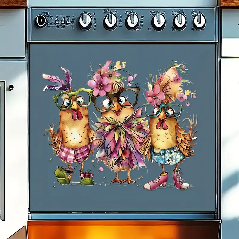 Three Funny Cartoon Chicks Wal - Home Bathroom Wallpaper บทวิจารณ์และราคา