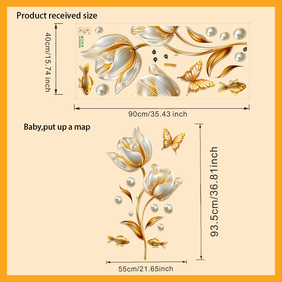 3D Tulip Wall Sticker Butterfl - Home Bathroom Wallpaper บทวิจารณ์และราคา