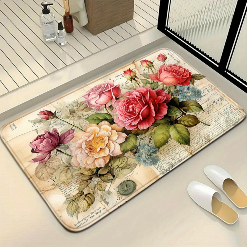 VIKAMA Vintage Floral Bath Mat - Zara Home Bathroom Rug บทวิจารณ์และราคา