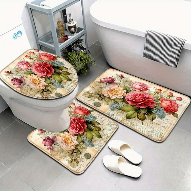 VIKAMA Vintage Floral Bath Mat - Zara Home Bathroom Rug บทวิจารณ์และราคา