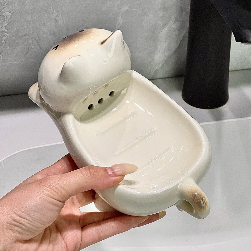 The New High-end Ceramic Soap  - Home Essentials Bathroom Storage บทวิจารณ์และราคา