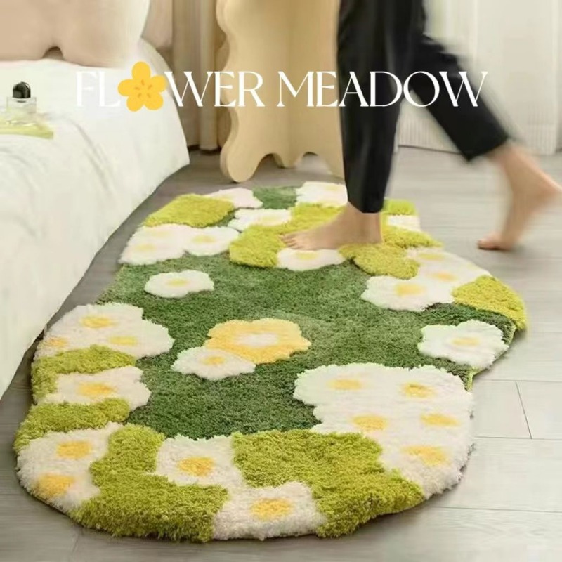 Aesthetic Tufting Moss Floral  - Zara Home Bathroom Rug บทวิจารณ์และราคา