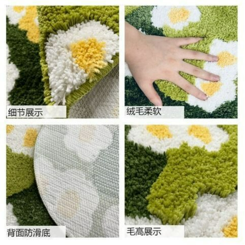 Aesthetic Tufting Moss Floral  - Zara Home Bathroom Rug บทวิจารณ์และราคา